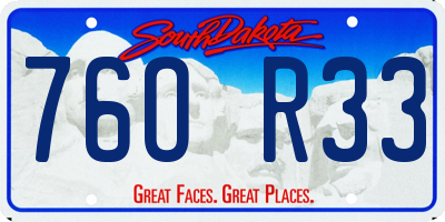 SD license plate 76OR33