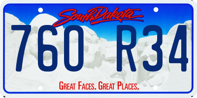 SD license plate 76OR34