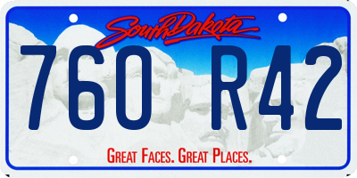 SD license plate 76OR42