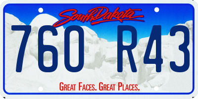 SD license plate 76OR43
