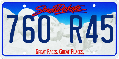 SD license plate 76OR45