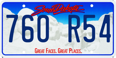 SD license plate 76OR54