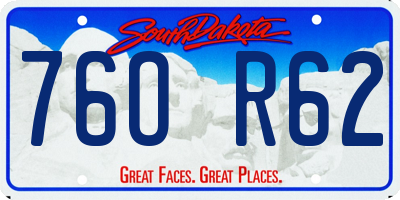 SD license plate 76OR62
