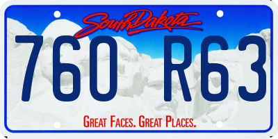 SD license plate 76OR63