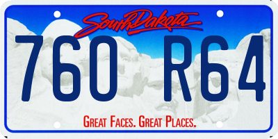 SD license plate 76OR64