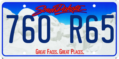 SD license plate 76OR65