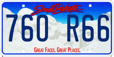 SD license plate 76OR66