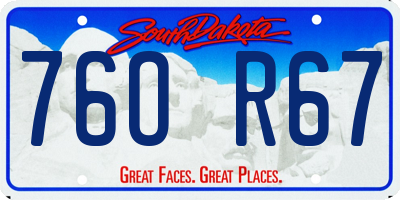 SD license plate 76OR67