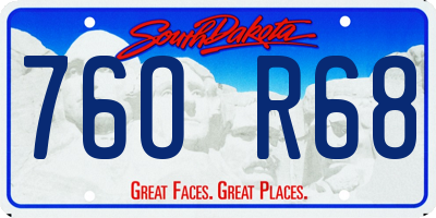 SD license plate 76OR68