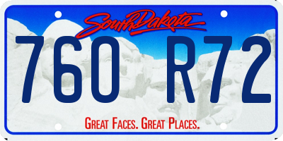 SD license plate 76OR72