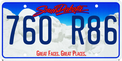 SD license plate 76OR86