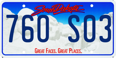 SD license plate 76OS03