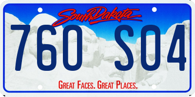 SD license plate 76OS04