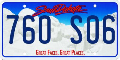 SD license plate 76OS06