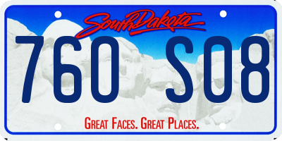 SD license plate 76OS08
