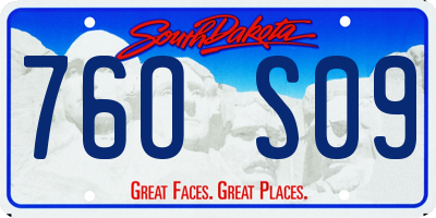 SD license plate 76OS09