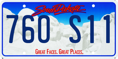 SD license plate 76OS11
