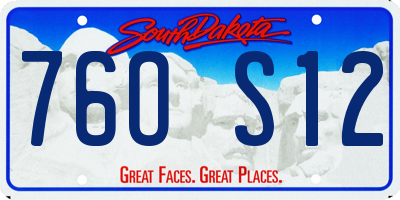 SD license plate 76OS12