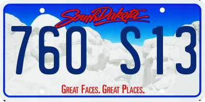 SD license plate 76OS13