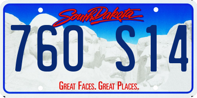 SD license plate 76OS14