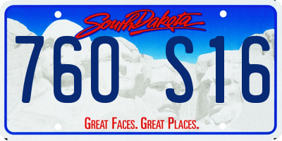 SD license plate 76OS16