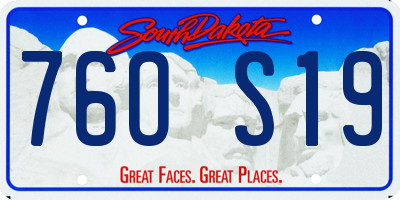 SD license plate 76OS19