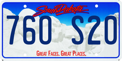 SD license plate 76OS20