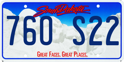 SD license plate 76OS22