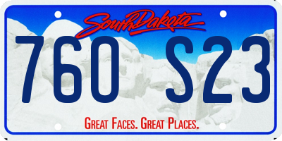 SD license plate 76OS23