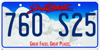 SD license plate 76OS25
