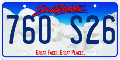 SD license plate 76OS26