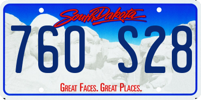 SD license plate 76OS28