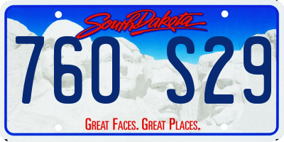 SD license plate 76OS29