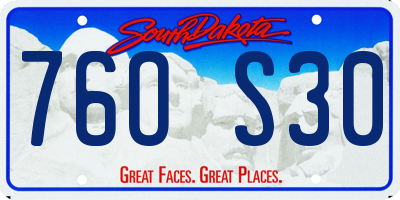 SD license plate 76OS30