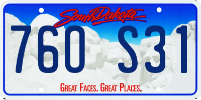 SD license plate 76OS31