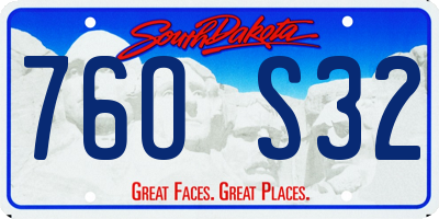 SD license plate 76OS32