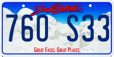 SD license plate 76OS33