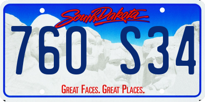 SD license plate 76OS34