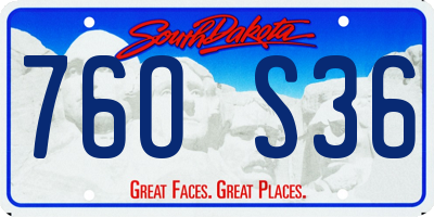 SD license plate 76OS36