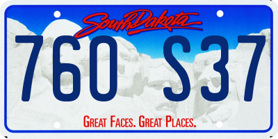 SD license plate 76OS37