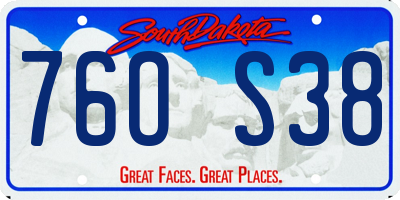 SD license plate 76OS38
