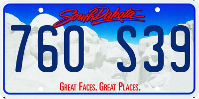 SD license plate 76OS39