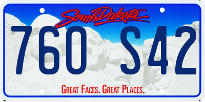 SD license plate 76OS42