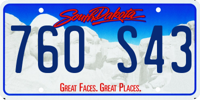SD license plate 76OS43