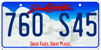 SD license plate 76OS45