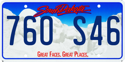 SD license plate 76OS46