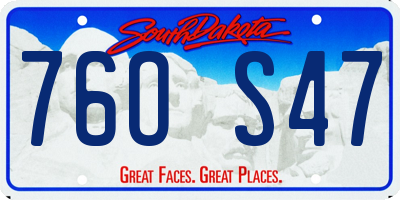 SD license plate 76OS47
