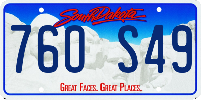 SD license plate 76OS49