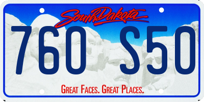 SD license plate 76OS50