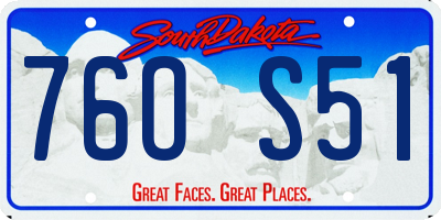SD license plate 76OS51